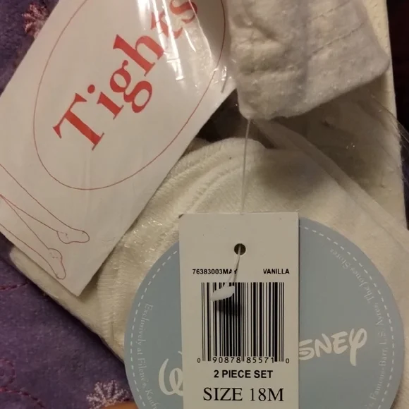 Disney White and Purple Baby Tights Set - Picture 3 of 8